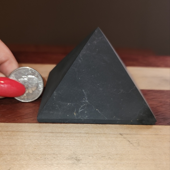 "Authentic 70mm Shungite Pyramid - EMF Protection, Healing Energy Home Deco - Picture 7 of 10